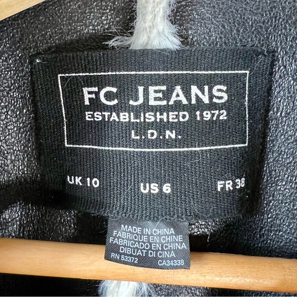 FC Jeans Motorcycle Style Jacket Sz. 6 - Picture 4 of 6